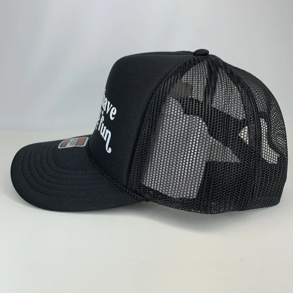 Alumni Have Way More Fun Hat Black Mesh Adjustable Snap Otto Trucker Cap ODOR